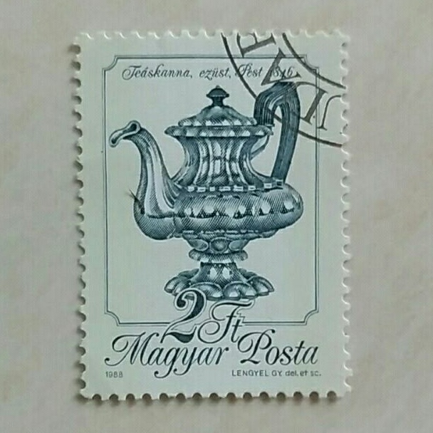 

(AA) Perangko Hongaria 1988 Silver and Cast Iron - Teapot, Pest, 1846 2Ft Used