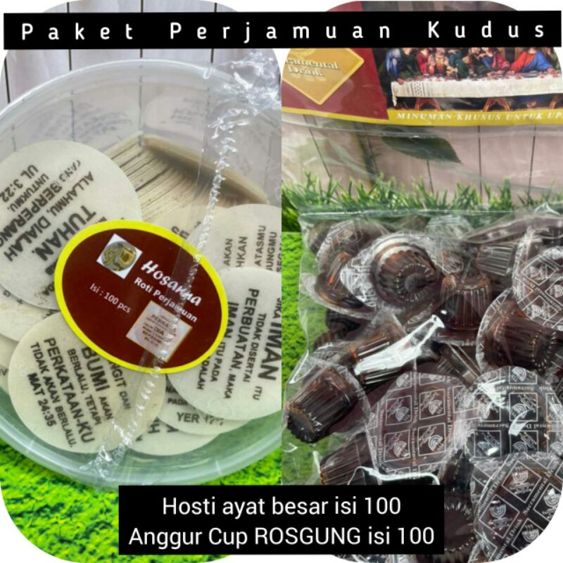 

paket perjamuan kudus rosgung cup dan hosti ayat besar isi 100