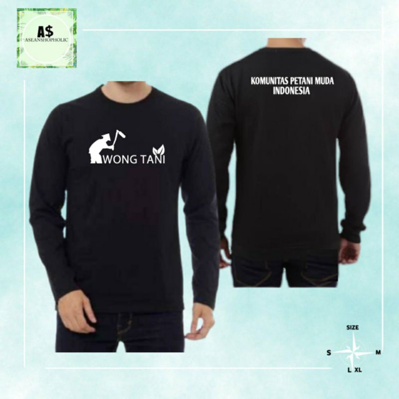 kaos baju lengan panjang wong petani  petani muda indonesia