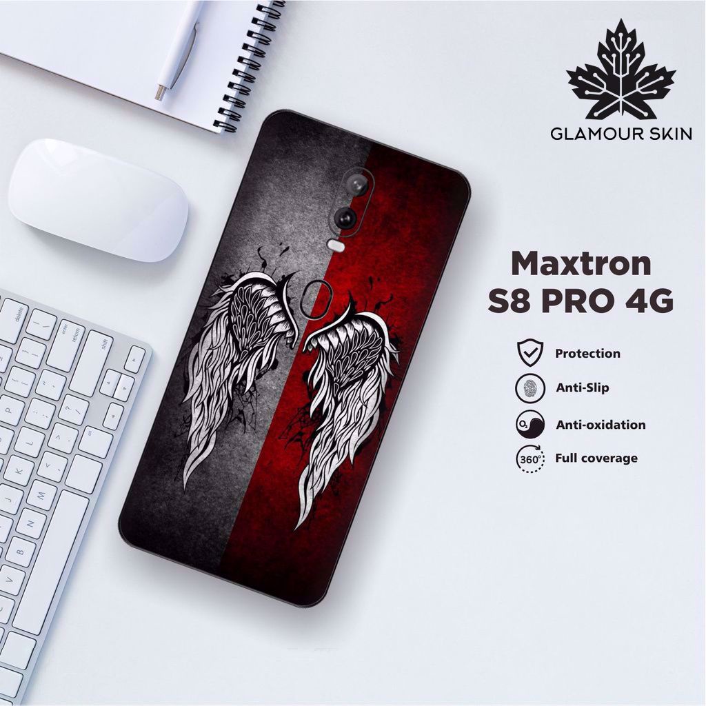 *(Dapat2PCS)* MAXTRON S8 PRO 4G Garskin Case/Stiker Protector Motif WINGS