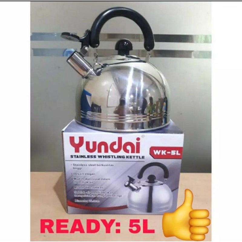 Teko  Yundai  , UTU.  Bunyi Siul Stainless Ceret Kettle Ketel Pemanas Air  , 5 , 7 liter