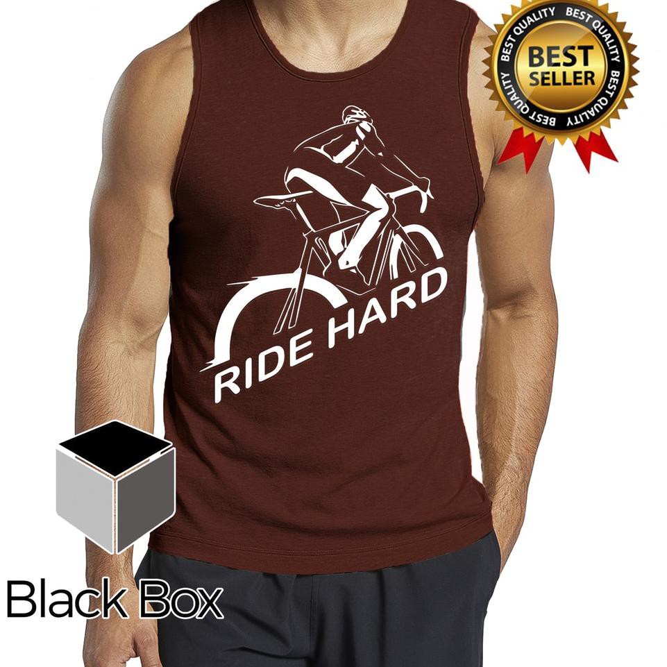 GROSIR  KAOS SINGLET PRIA DISTRO RIDE HARD KAOS DALAM PRIA/SINGLET COWOK//LEKBONG PRIA DISTRO-BLACKB