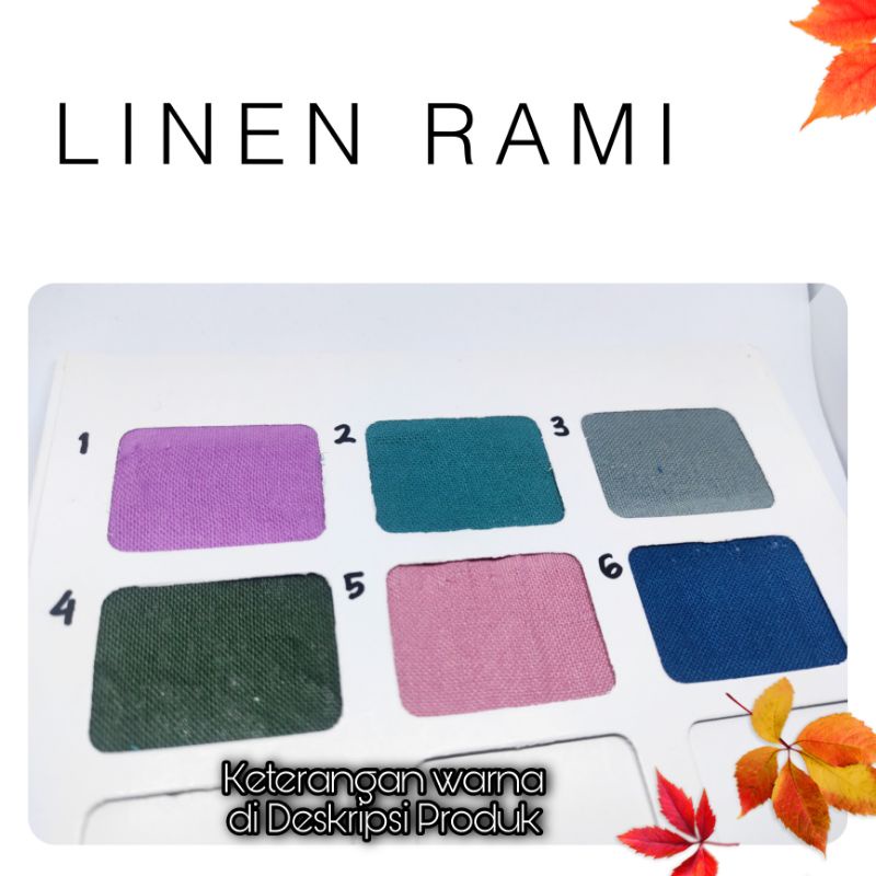 Kain Linen Rami Polos Kualitas Bagus (Lebih Tebal dari Katun Rami Pasaran) Harga per 0,5m