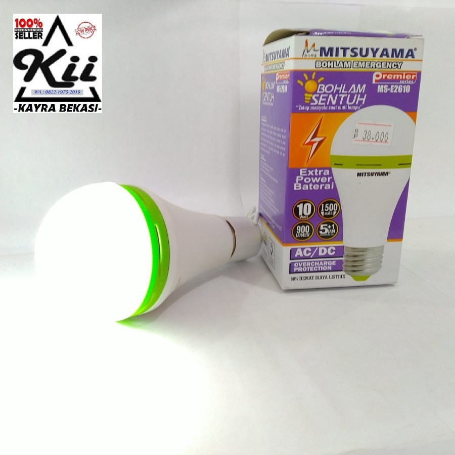 Mitsuyama Lampu Bohlam LED 10watt - Bohlam Sentuh Emergency