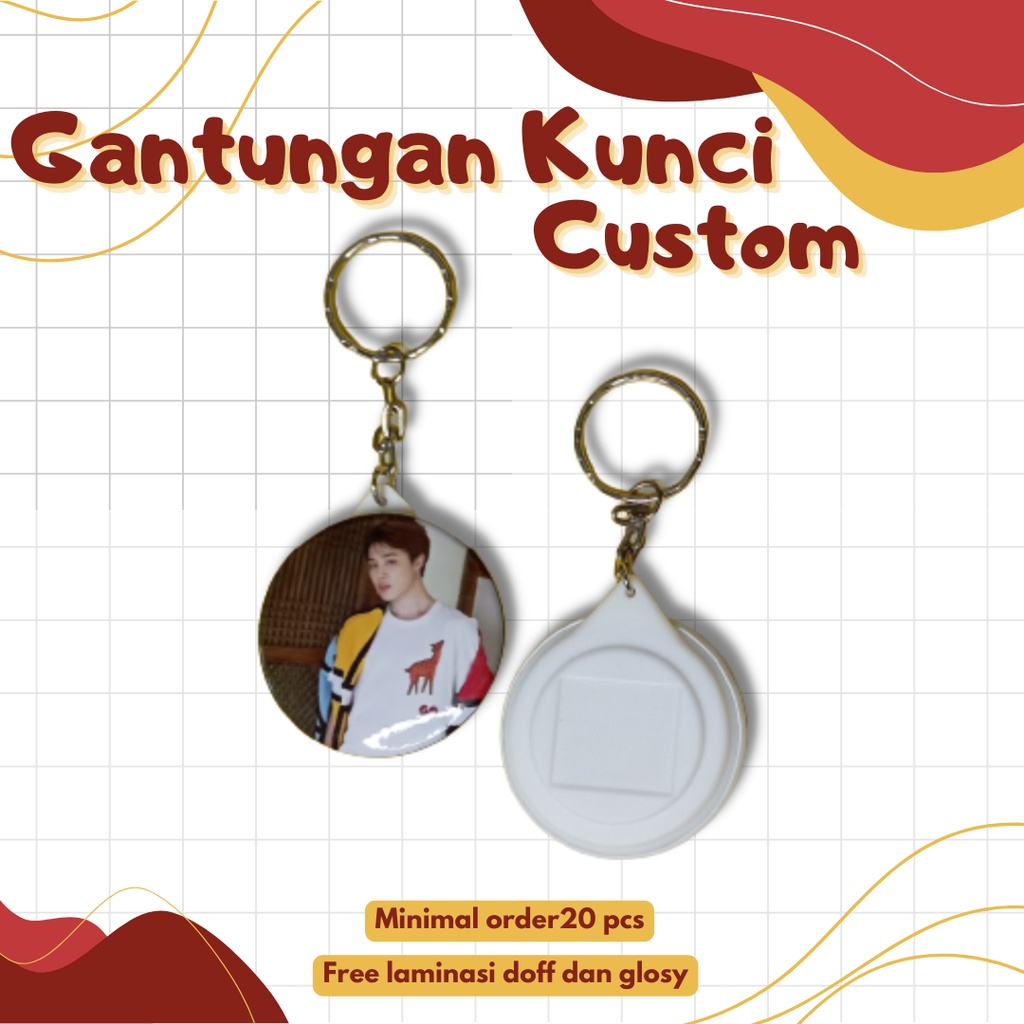 PIN CUSTOM / GANCI PIN GANTUNGAN KUNCI CUSTOM / GANCI 1 muka Custom Anime / Kpop / Partai / Sekolahan