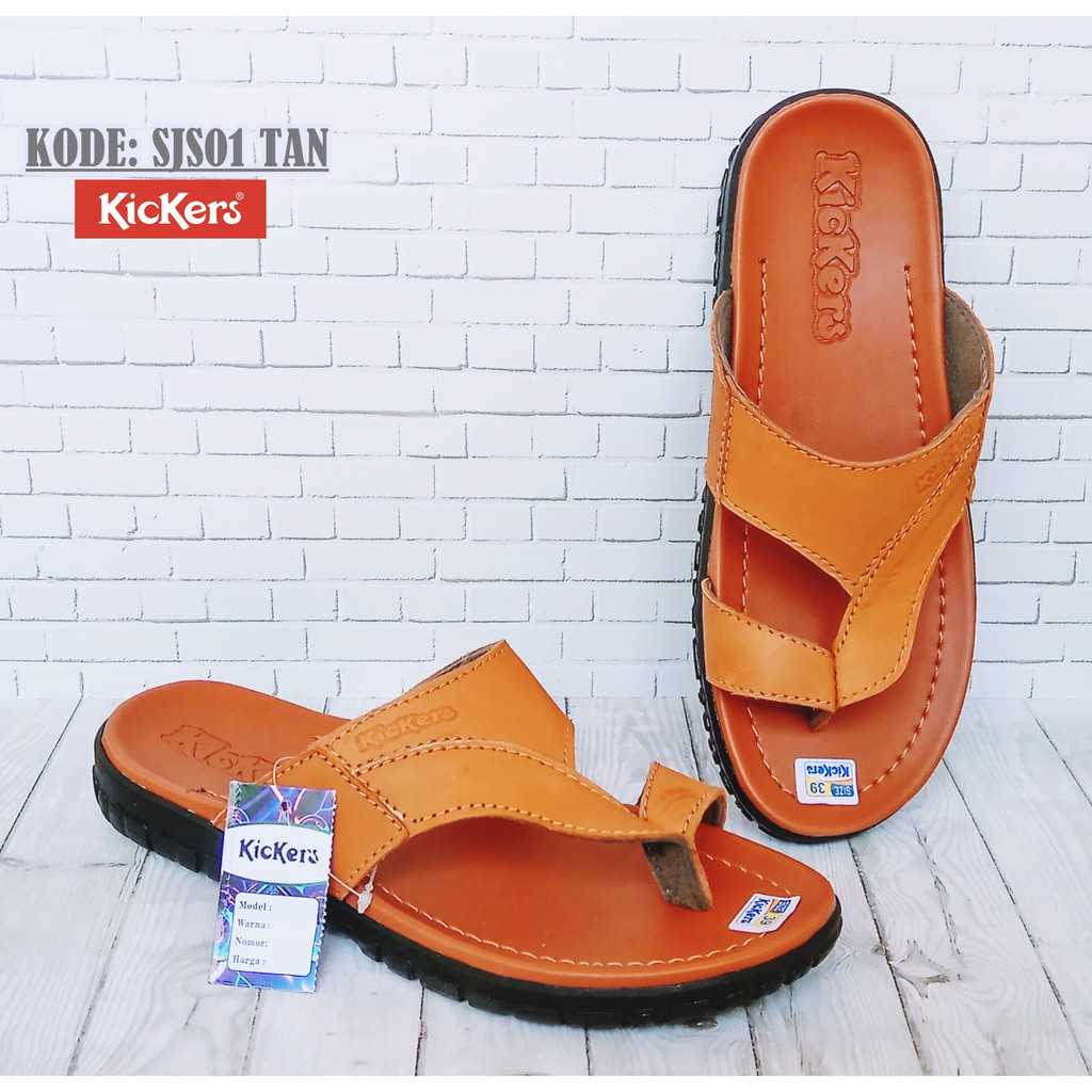  SANDAL  PRIA  KULIT KICKERS  KODE SJS01 MURAH HARGA  GROSIR 