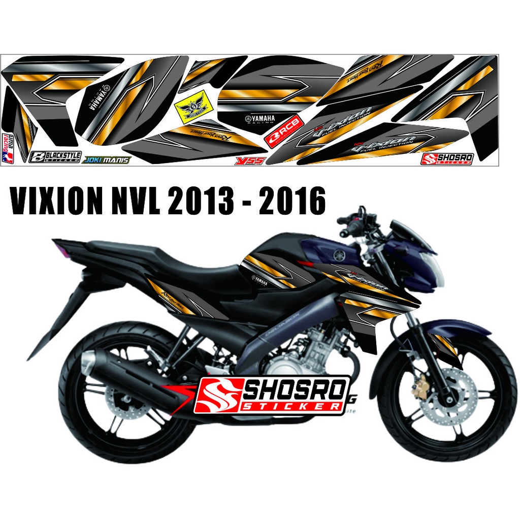 STICKER MOTOR VARIASI YAMAHA VIXION NVL 2013-2016 CUSTOM STRIPING MOTOR VARIASI POLET NEW