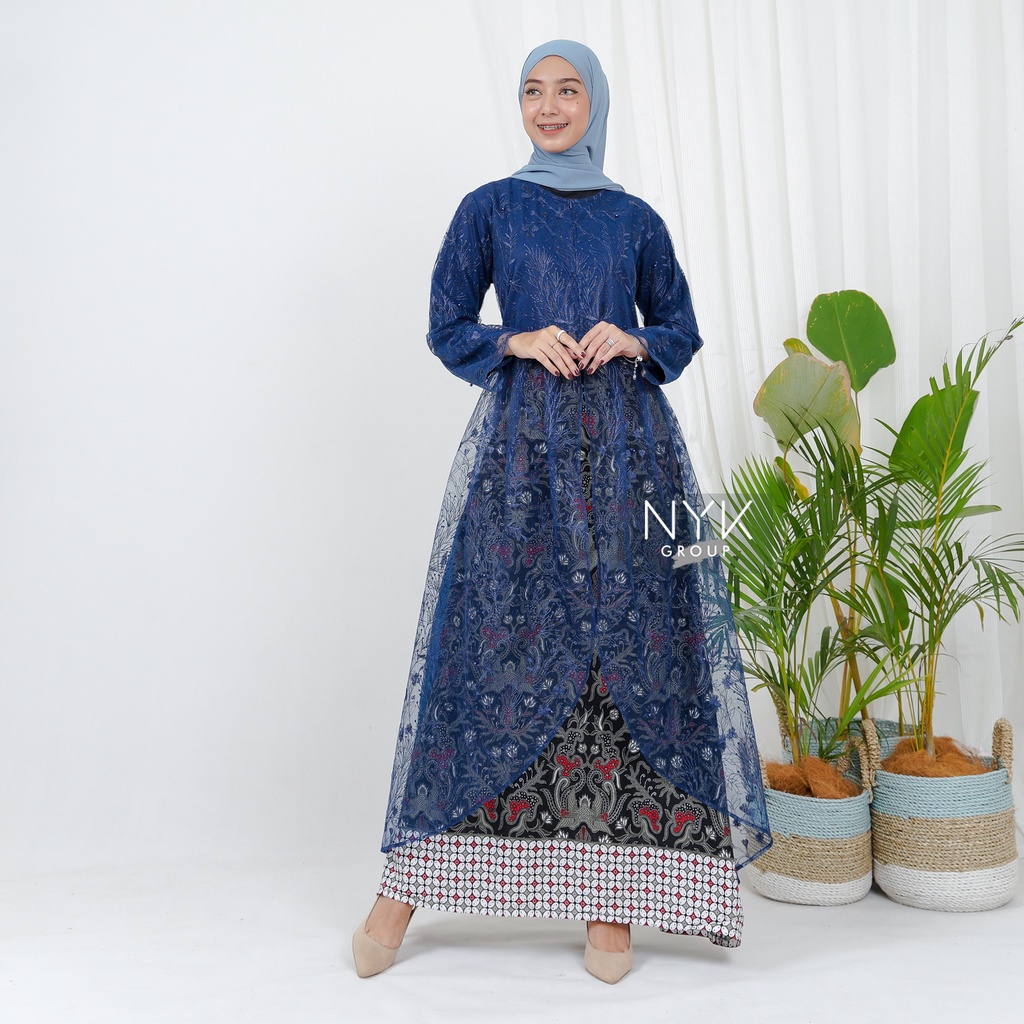 [ COD ] GARANSI TERMURAH MEDINA MAXI / GAMIS PESTA REMPEL WIRU / BAHAN TULLE PREMIUM MIX KATUN