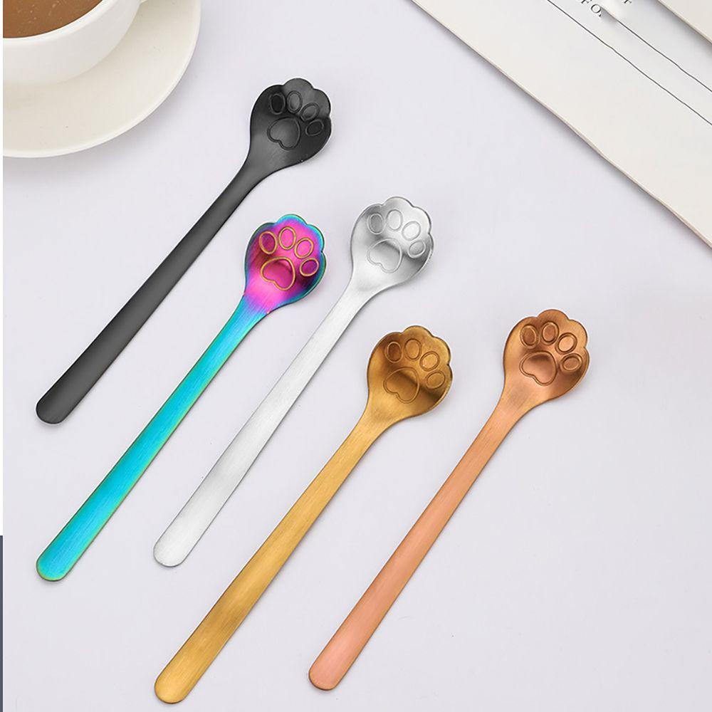 SOLIGHTER Coffee Stirring Spoons Hollow Ice Cream Dessert Tea Accessories Dog Paw Spoon