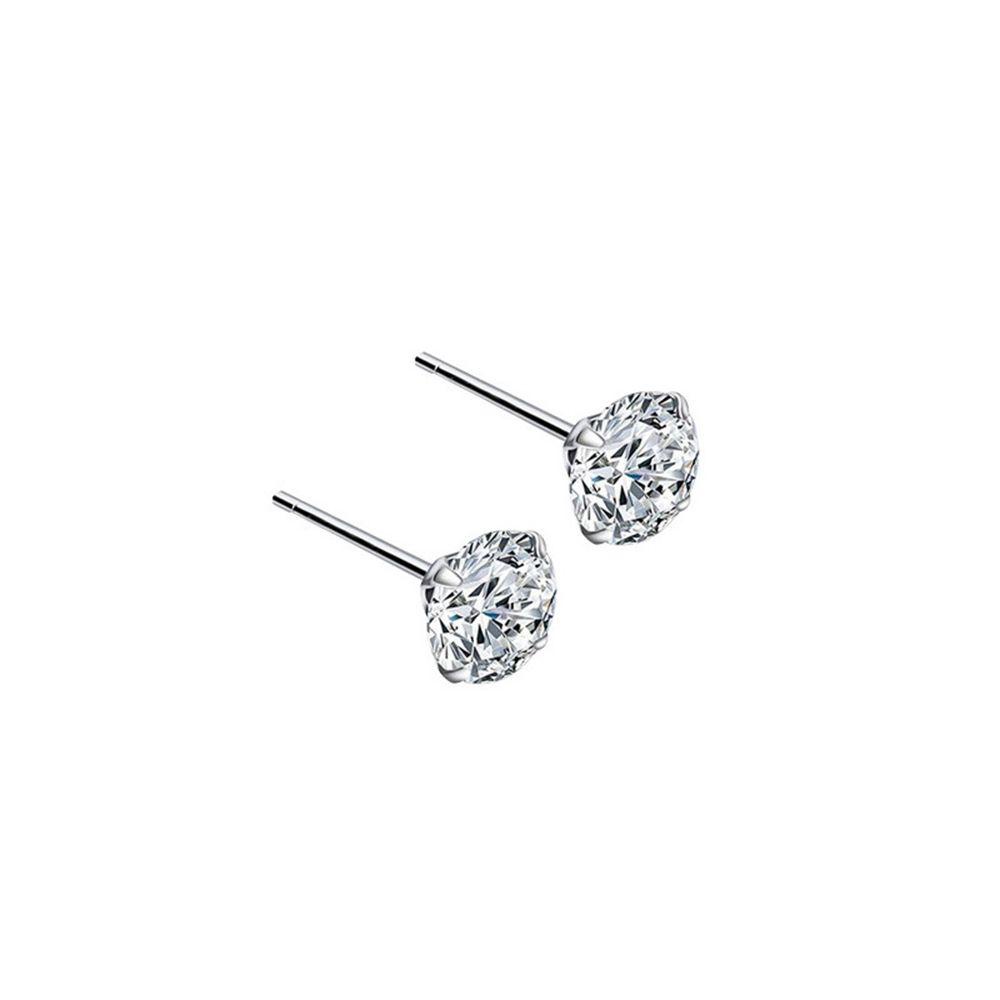 Needway Zirkon Anting Wanita Elegan S925 Perak Anting Telinga Pin Perhiasan Fashion Telinga Tongkat Mini Earring