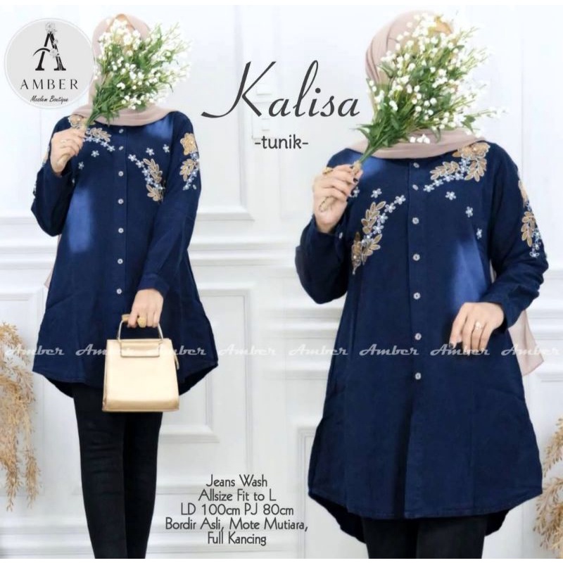 ATASAN JEANS WANITA 2022  MODERN  BAJU JEANS PEREMPUAN KEKINIAN TUNIK  DEWASA   TERMURAH TERBARU LEN