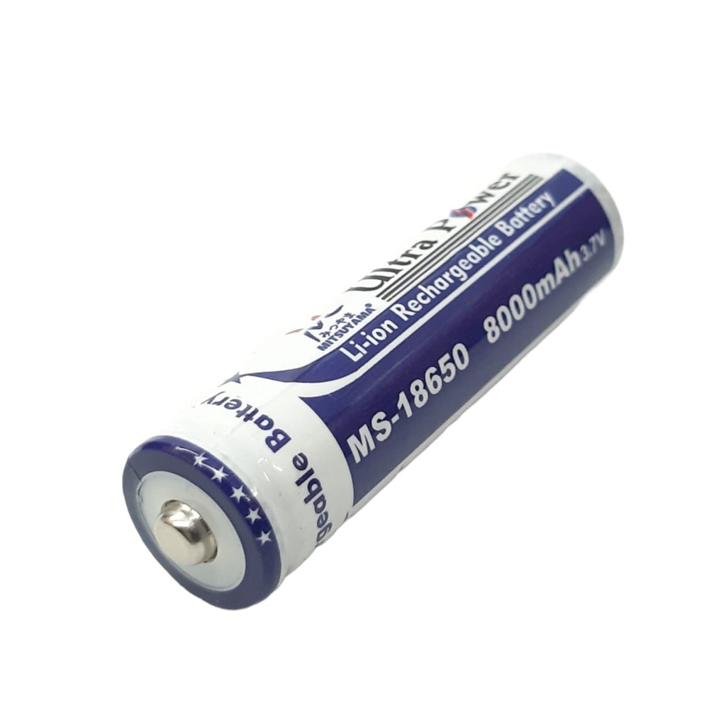 Baterai 18650 Charger MITSUYAMA Li-ion 3.7volt - 8000mAh Warna Biru 1 Buah