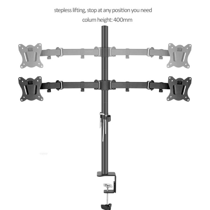 Bracket dual monitor jepit meja 15 17 19 20 22 24 27 inch Adjustable