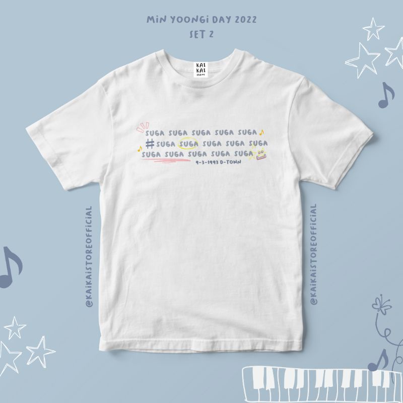 Kaos Baju Aesthetic BTS Yoongi SUGA Day Kpop Vintage Korea Daily Outfit YOONGI Series SET 2 #YOONGID