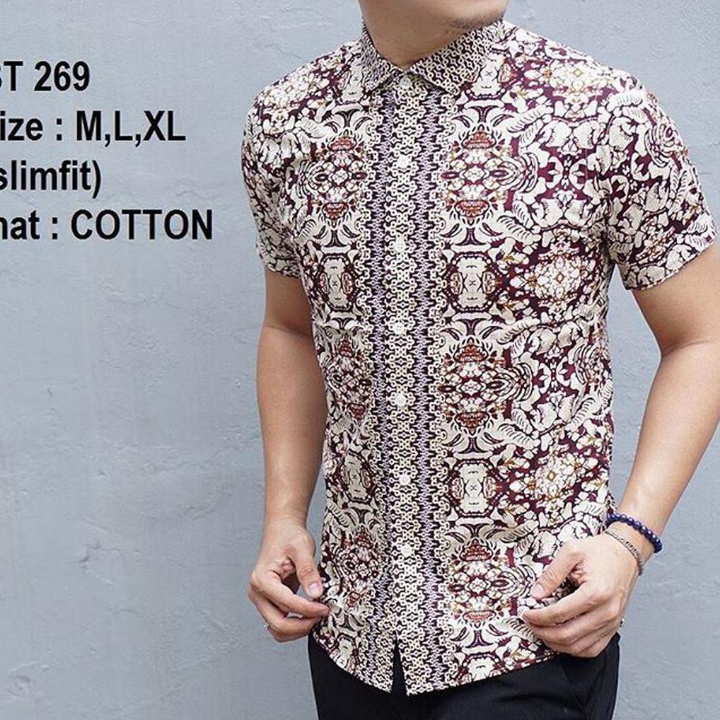 Hot Sale Kemeja Batik Slim Fit BT269 Colin Dion - Batik Slimfit Mewah Keren