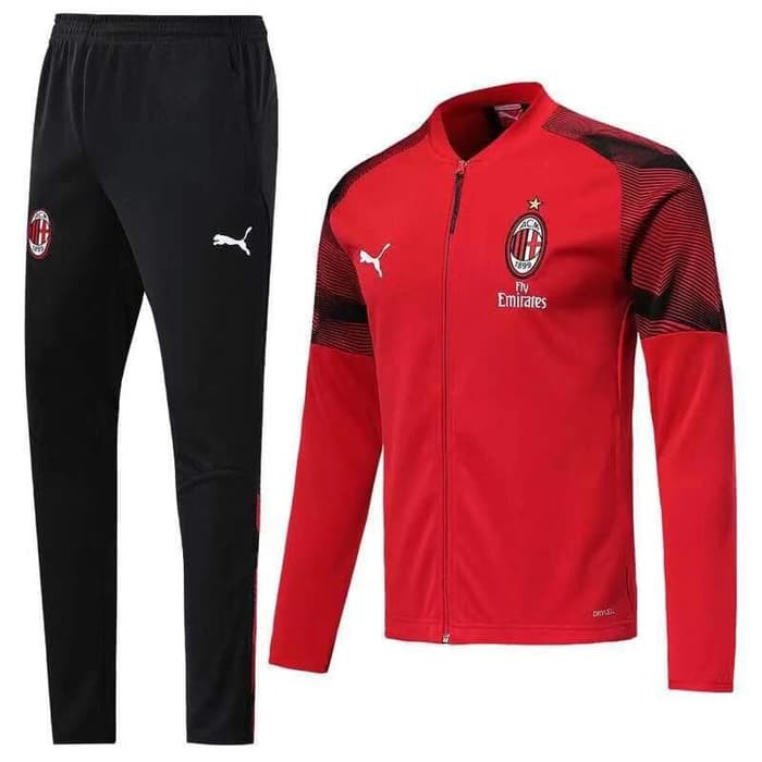 Termurah Jaket Midlayer Sweater Tracksuit Ac Milan Home 19/20 Grade Ori Futsal |