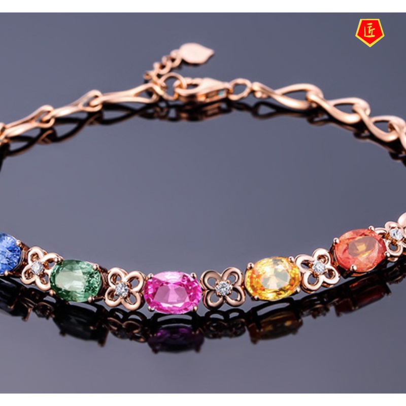 [Ready Stock]Fashion Color Gemstone Bracelet