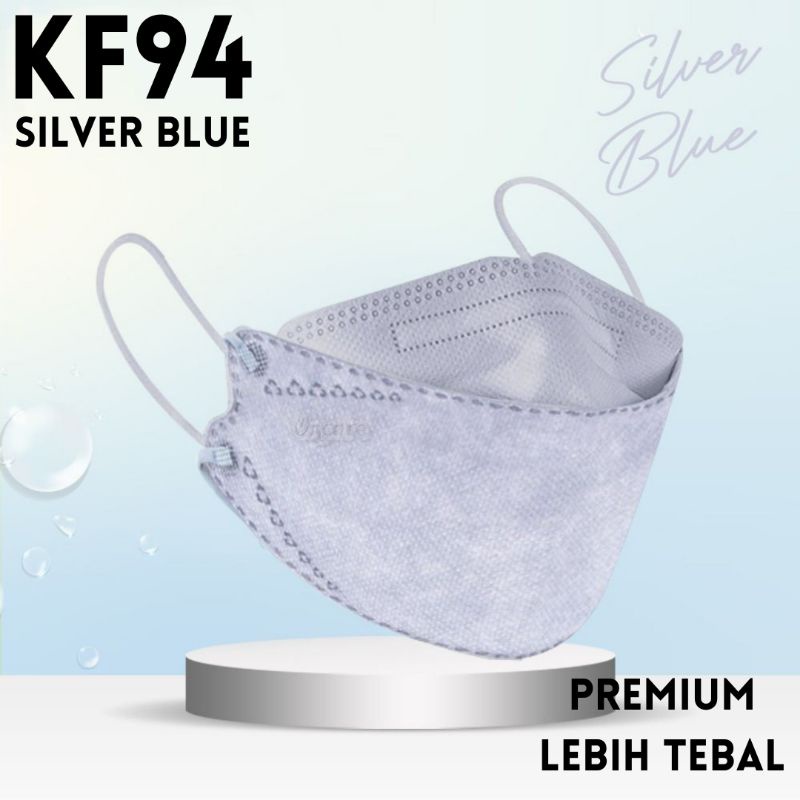 MASKER KF94 ONCARE DEWASA WARNA SILVER BLUE ISI 10PCS MASKER KF94 DEWASA