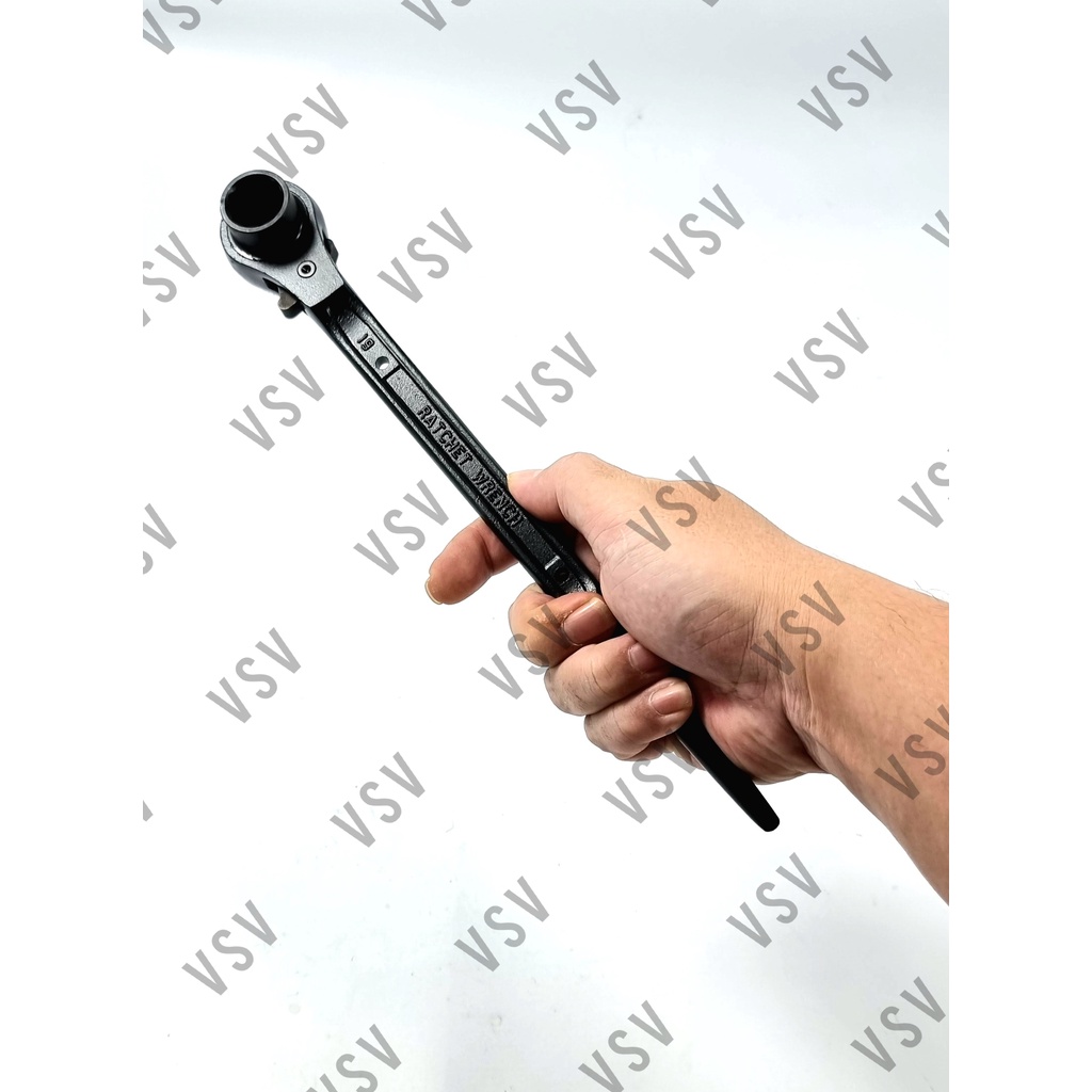 Kunci Ring Double Rachet 17x19mm Kunci Skafolding Construction Wrench Sok Rachet