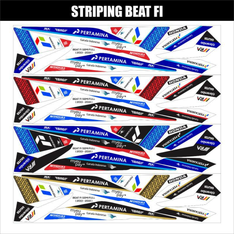 STIKER STRIPING MOTOR HONDA BEAT FI 2013-2017/LIS STIKER BODY BEAT FI 2013-2017/STRIPING LIS BODY MO