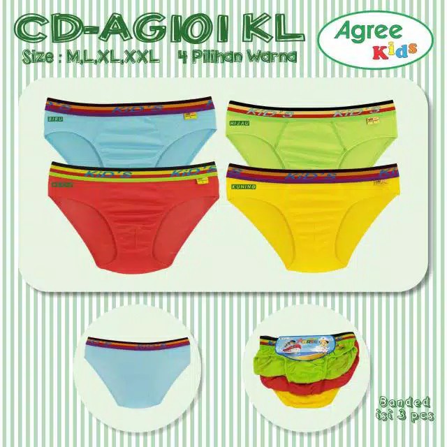 (1pcs) CD Anak Cowok Agree AG 101 Katun Polos | Celana Dalam Anak Cowok |tx