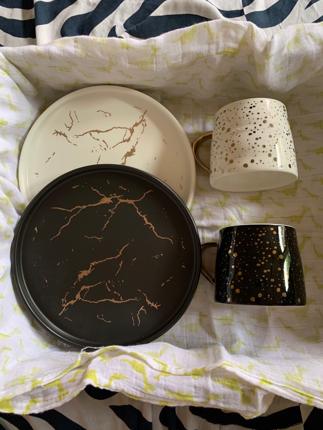 Marble Western Circular Steak Plate Jewelry Plate