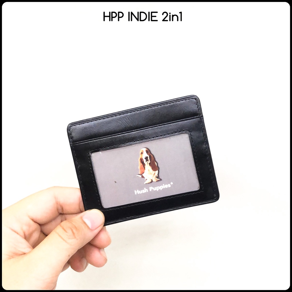 dompet kulit laki Hushpuppies Indie 2in1 premium quality bahan kulit dapat dompet mini card slim