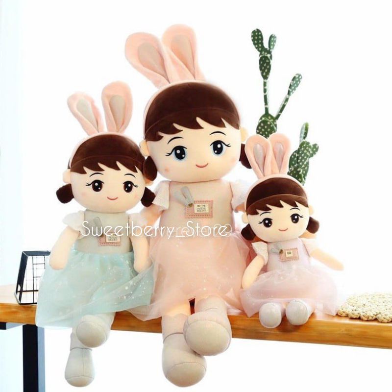 Viral Boneka Doll Girl Pita Boneka Cewe Bando Rabbit