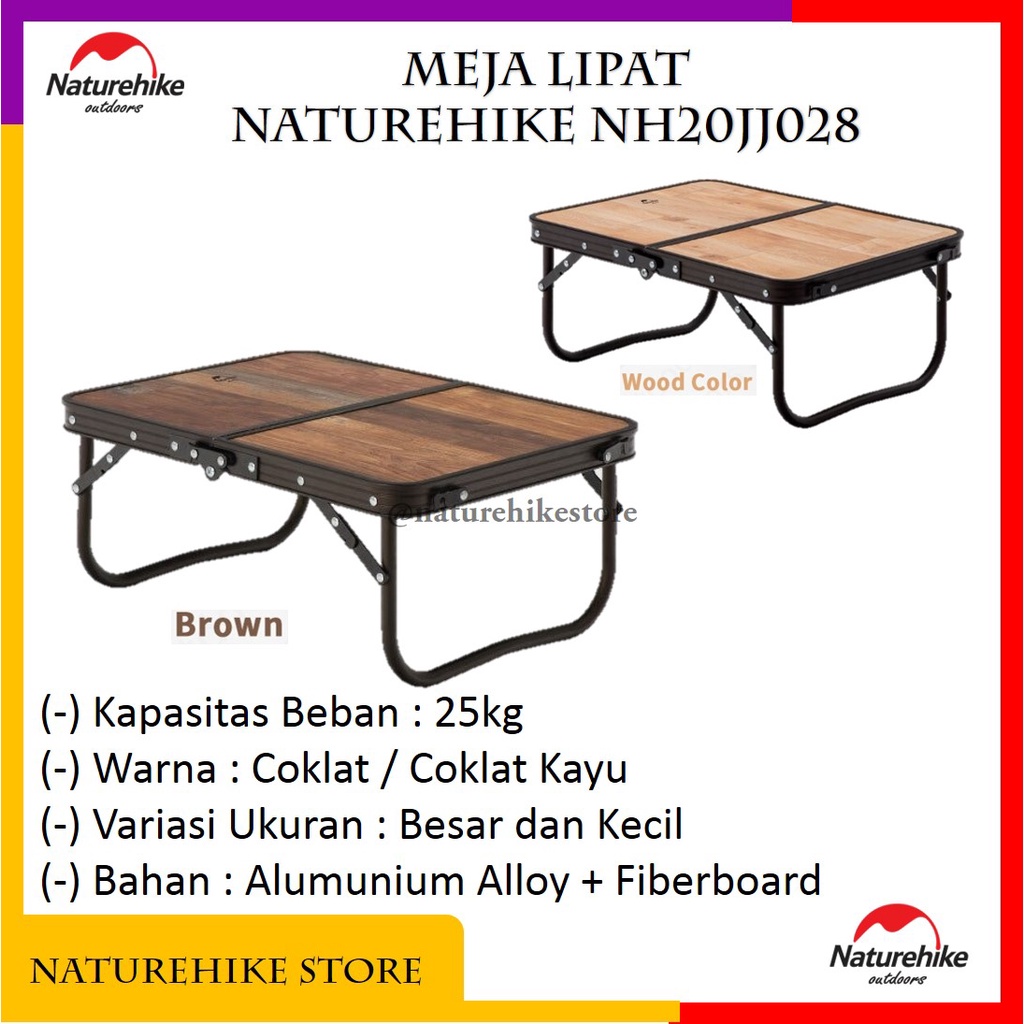 Meja Lipat Camping Outdoor Gunung Alumunium Alloy Naturehike NH20JJ028