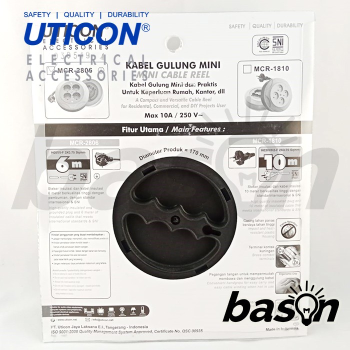 UTICON MCR2806 Cable Reel - Kabel Gulung Mini Arde 6Meter