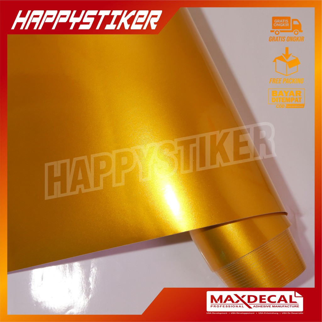 Sticker skotlet maxdecal kuning candy / sticker kuning metalik / skotlet yellow candy
