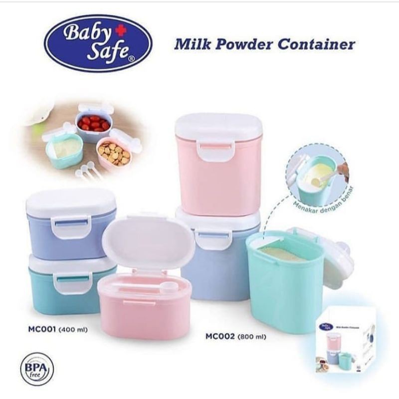 Baby Safe Milk Powder Container Tempat Wadah Susu Bubuk 400ml 800ml Babysafe Milk Kontainer Tempat S