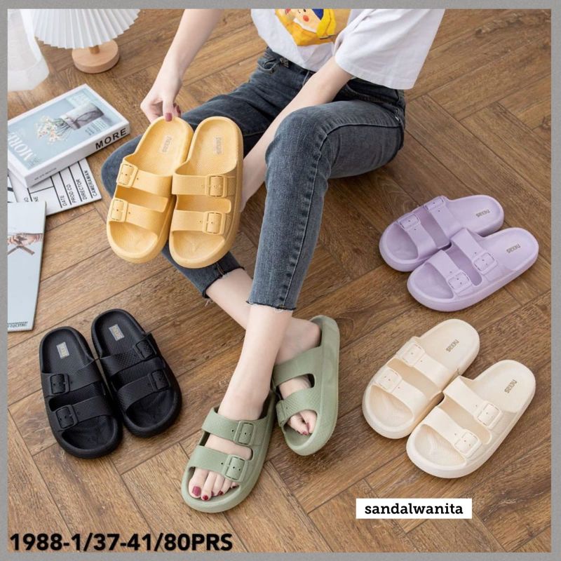 Sandal Wanita Terbaru Selop Ban Dua Import 1988