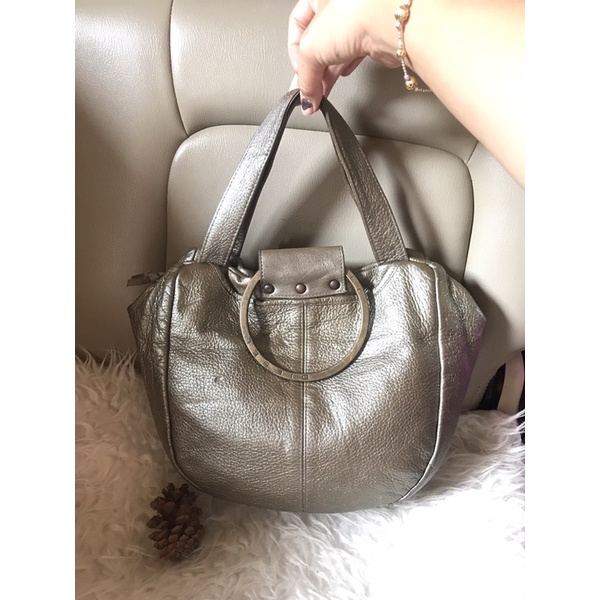 tas diesel preloved leather handbag|sling bag ala chloe|tas second kulit asli|tas metalic bronze