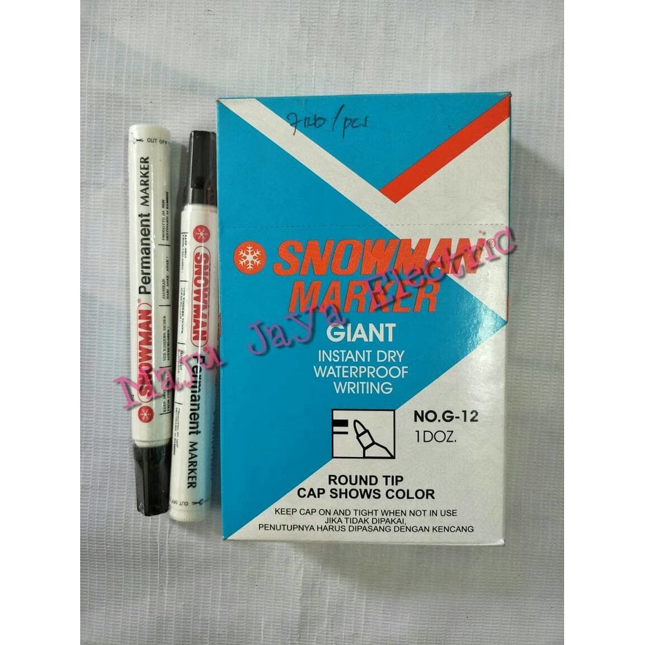 

Spidol Snowman Tinta Permanen / Permanent Marker Biru / Hitam G-12 G12