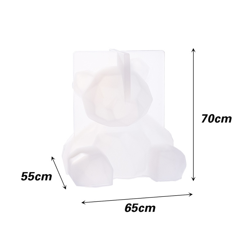 Cetakan Resin Bentuk Beruang Geometris 3D Bahan Silikon Transparan Untuk Dekorasi Kue