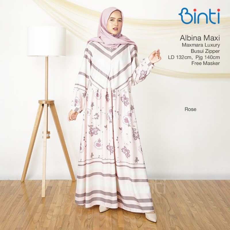 COD ORIGINAL BINTI GAMIS JUMBO ENDA FUNI ALBINA AGREA BUSUI JUMBO BIGSIZE LD 135 FIT XXXL GAMIS MUSLIM BIGSIZE MOTIF BUNGA-Albina rose