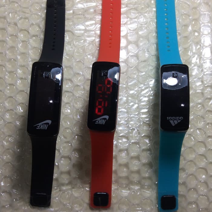 JAM TANGAN GELANG LED LCD DIGITAL KACA BESAR SPORTY TRENDY NIKE ADIDA