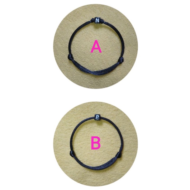 gelang huruf tali satin 2 mm/ gelang tali inisial