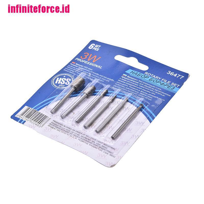 6pcs Mata Bor HSS Routing Router Grinding Bits Burr Dremel Rotary