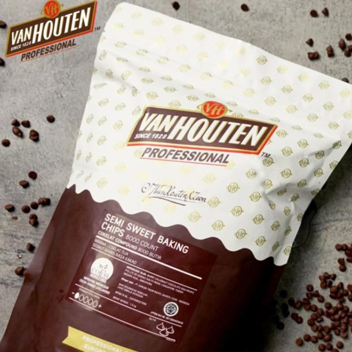 

Van Houten Semi Sweet Chocolate Chips 1.5Kg Butiran Coklat Cookies Kode 306