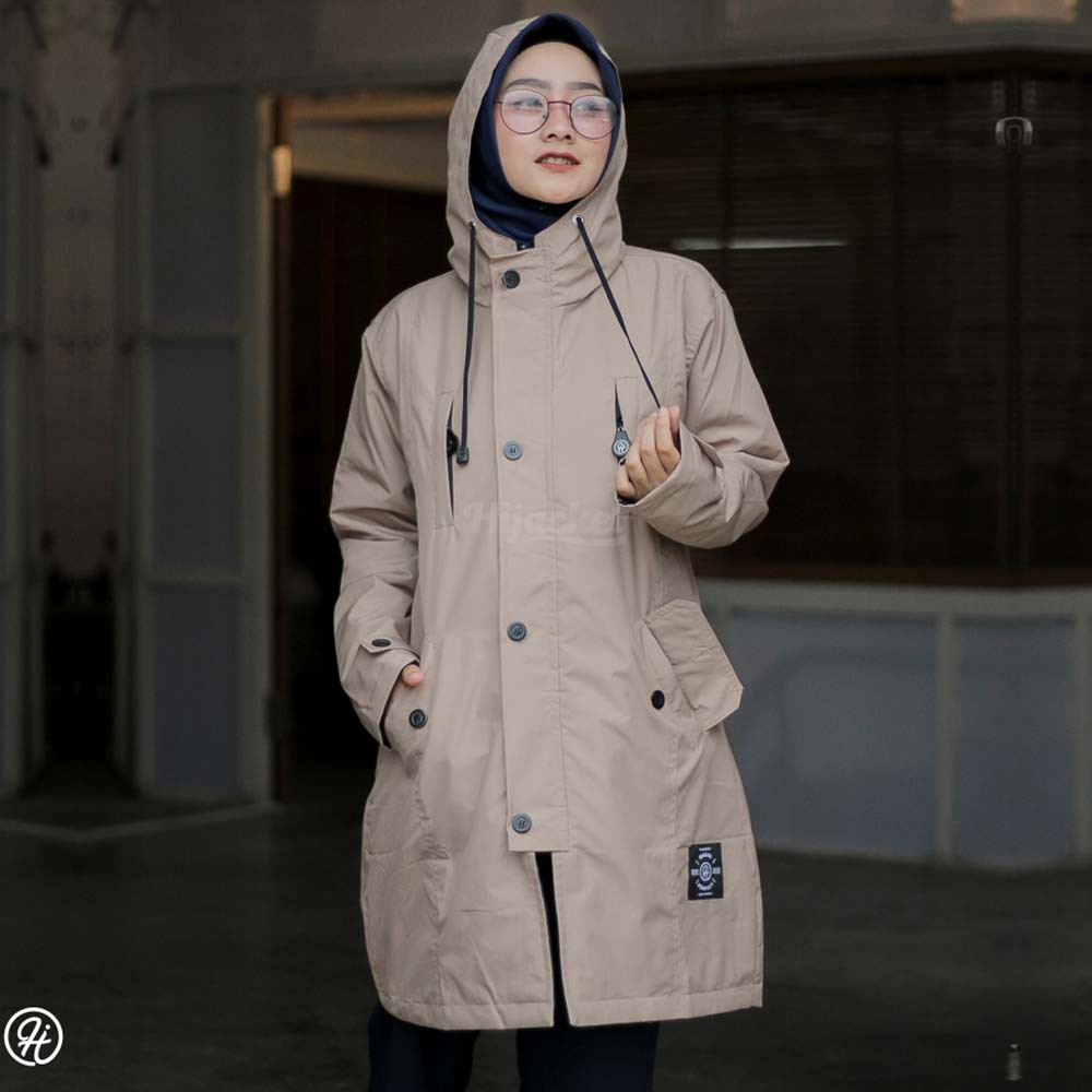 Jual Jaket Jacket Parka Wanita Cewek Muslimah Hijabers Hoodie Kekinian