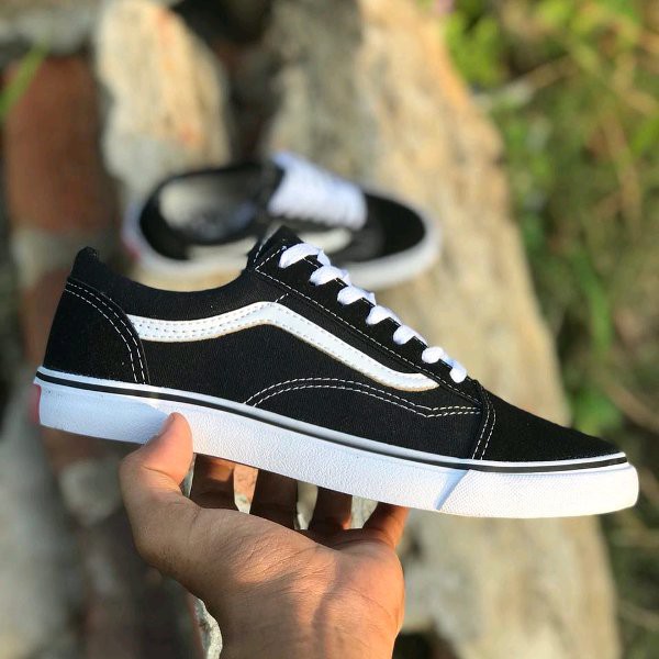 Sepatu Vans Old Skool Black White Premium