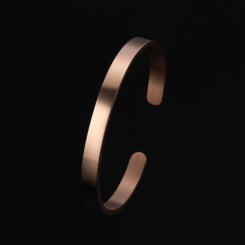 Gelang Model Terbuka Bahan Stainless Steel Ukuran 6mm Untuk Pria Dan Wanita