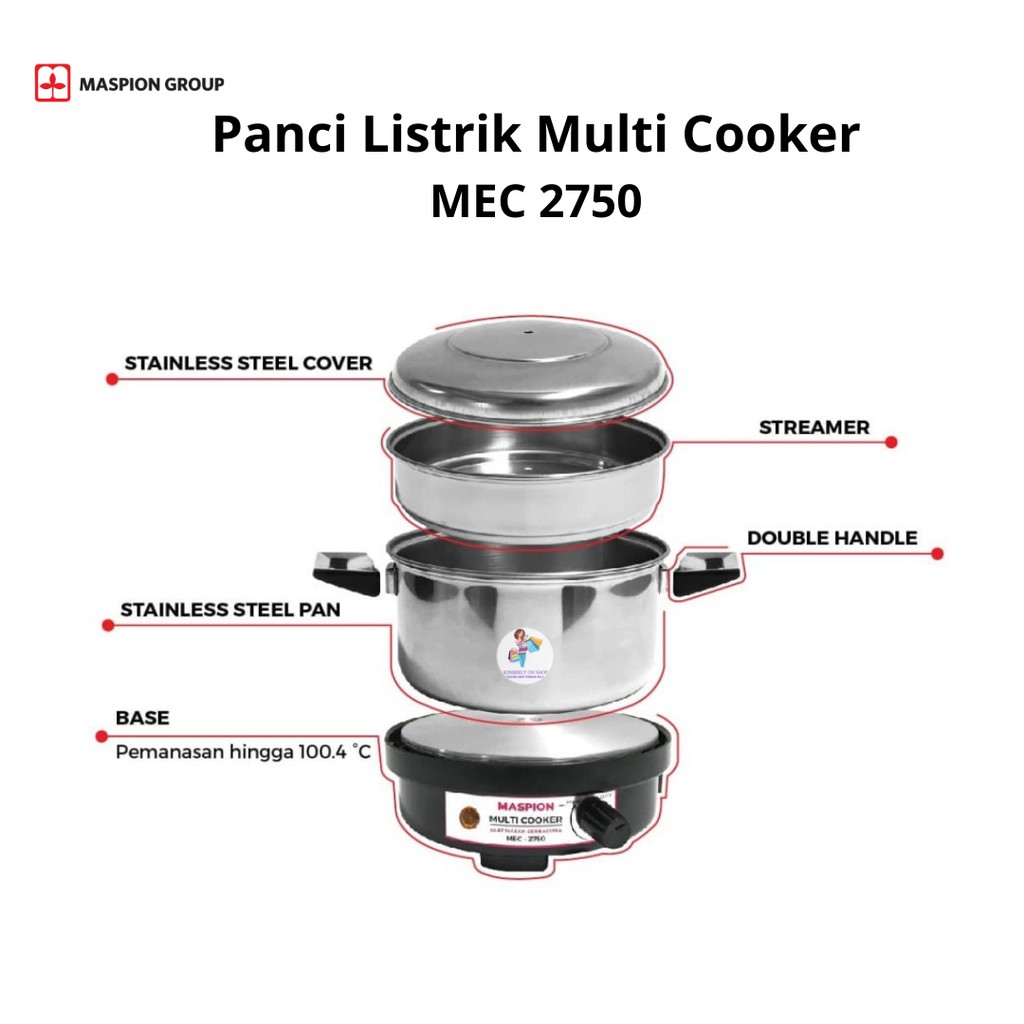 Panci Listrik Serbaguna multi Cooker MEC 2750 Maspion