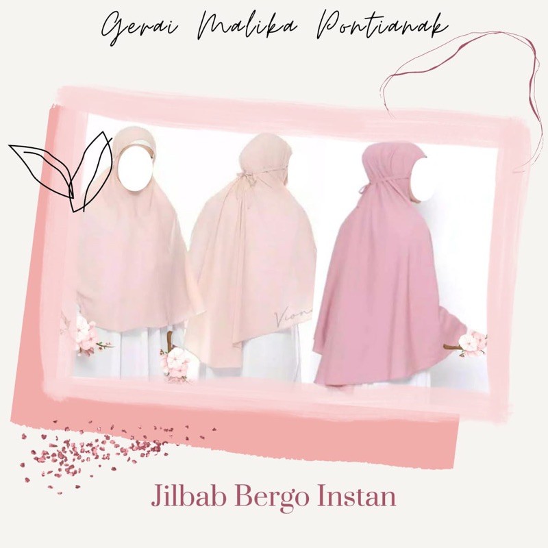 Jilbab bergo jumbo hijab tali instan polos non pet tanpa pad kerudung khimar murah XXL XL terbaru pa