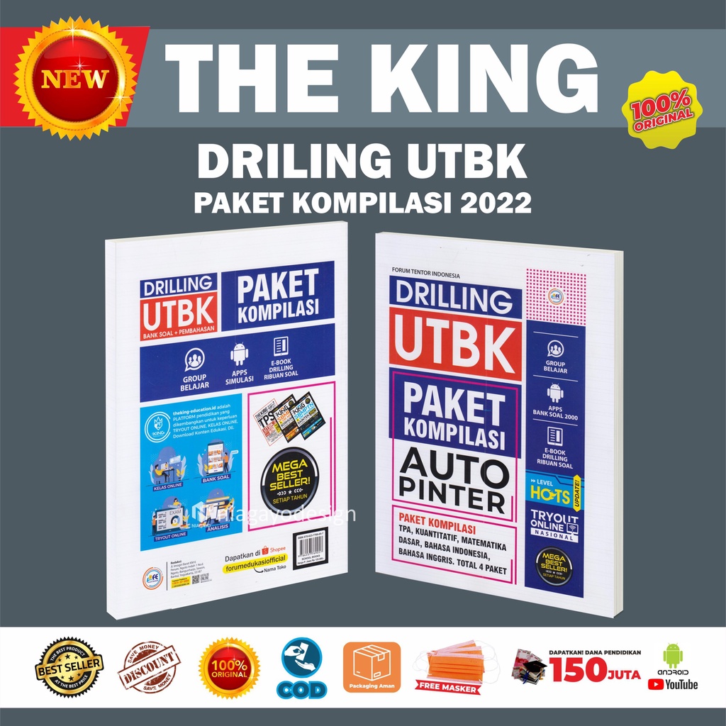 Buku Drilling UTBK The King Drilling UTBK SAINTEK SOSHUM Paket Kompilasi Auto Pintar