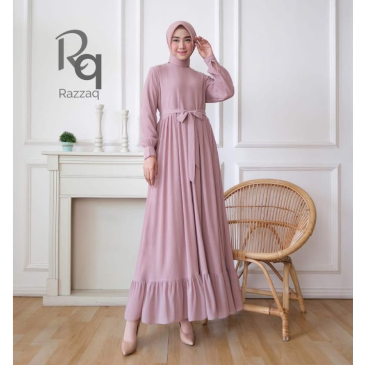 Gamis Plisket Ceruty Baby Doll Premium Bahan Ceruti polos ,  Gamis Terbaru / Fashion Muslim / Drees 
