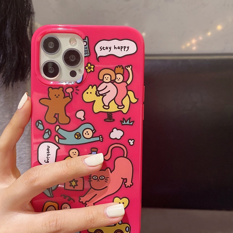 Soft Case Silikon Motif Kartun Beruang Untuk Iphone 14 7 8 Se 2020 7 + 8 PLUS 11 12 13 Mini PRO MAX