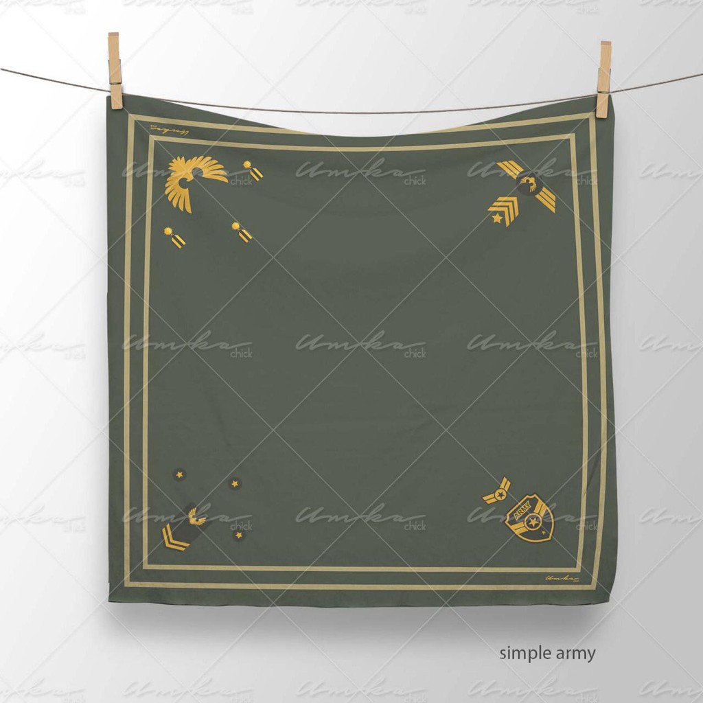 Scarves Motif Simple Army Jilbab Hijab Voal Scarf Kerudung Umka chick Premium Murah Keren Unik
